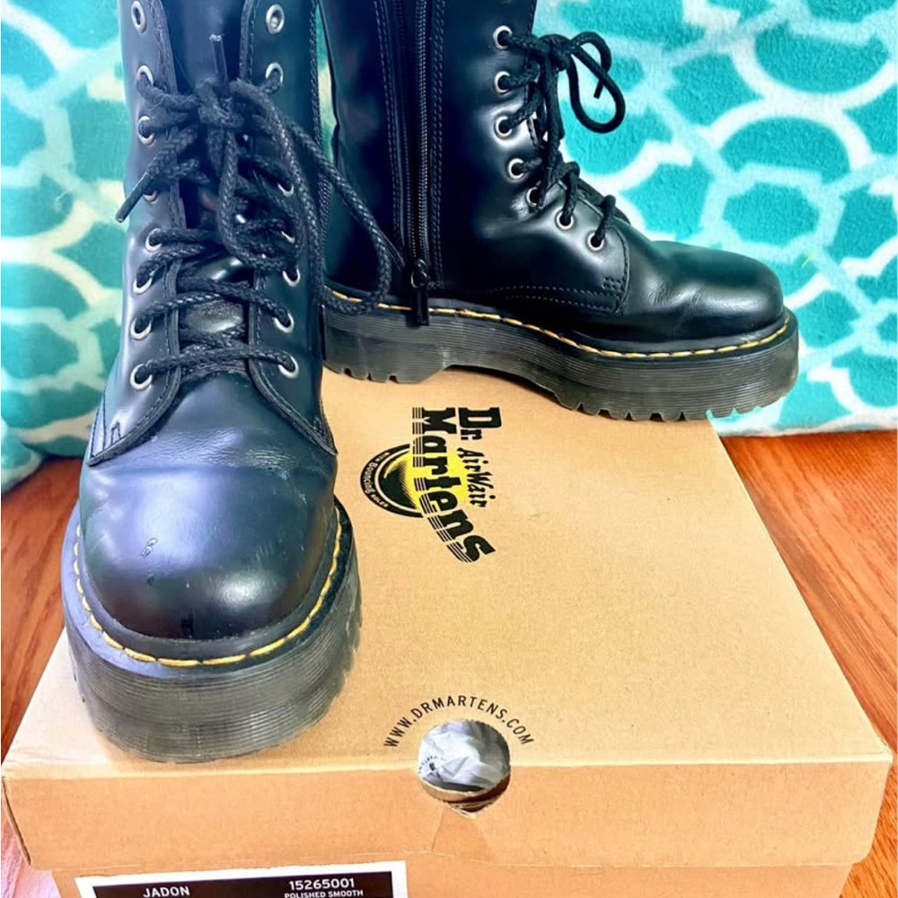 Dr. Martens Black Combat Jadon Platform Zip up Boots